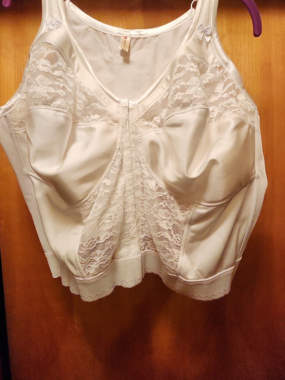 Women’s Full-Coverage Lace Longline Bra - White